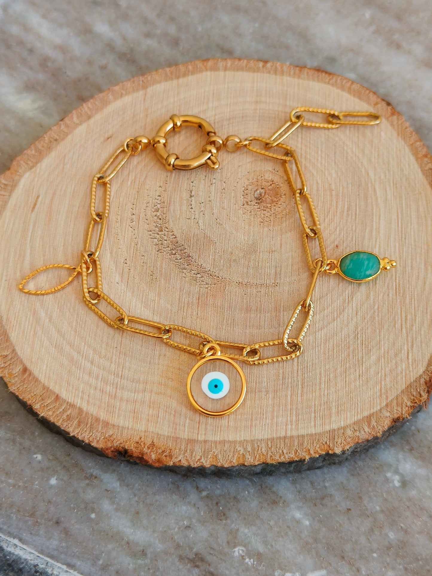 Bracelet trombone doré