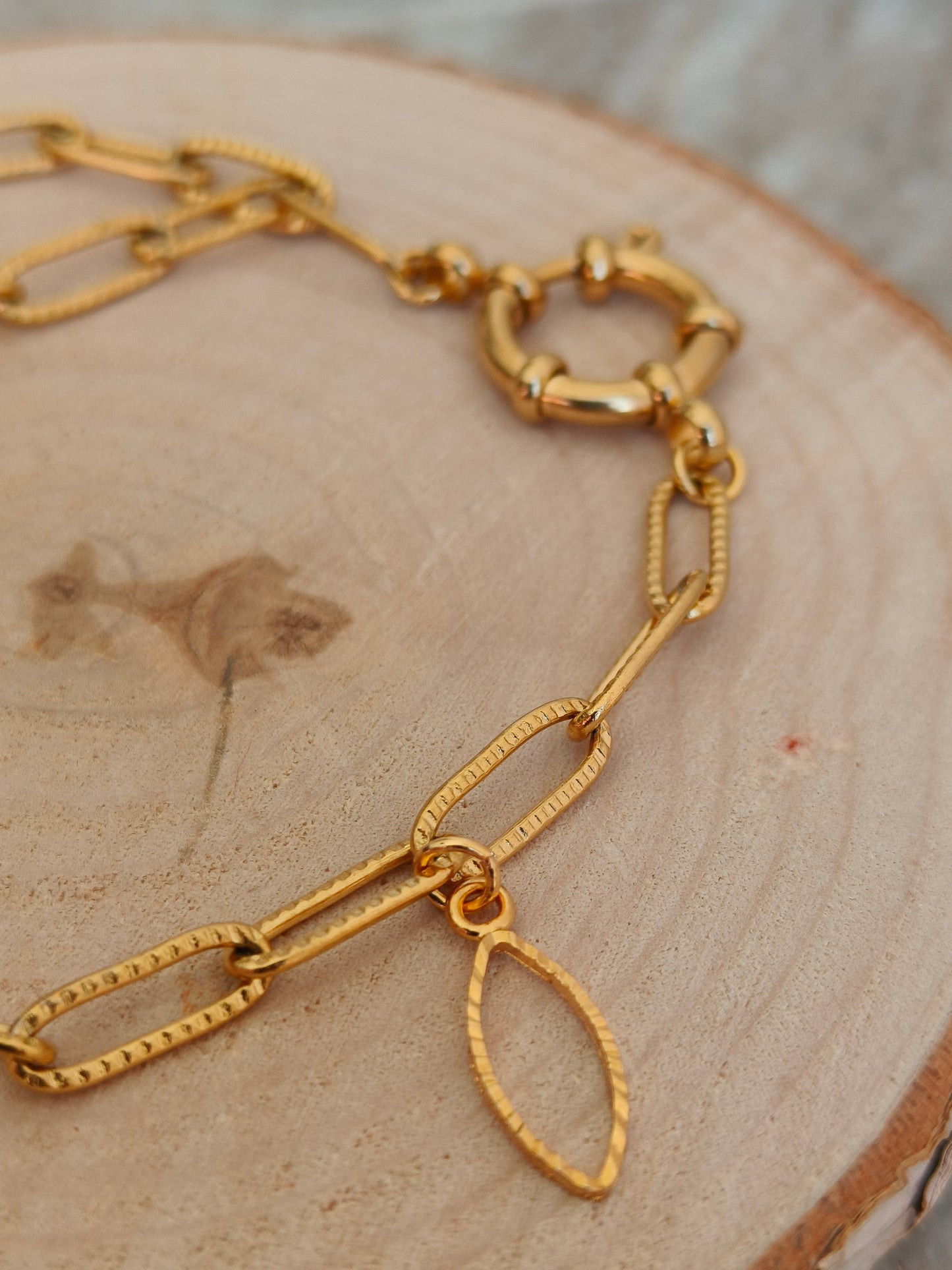 Bracelet trombone doré
